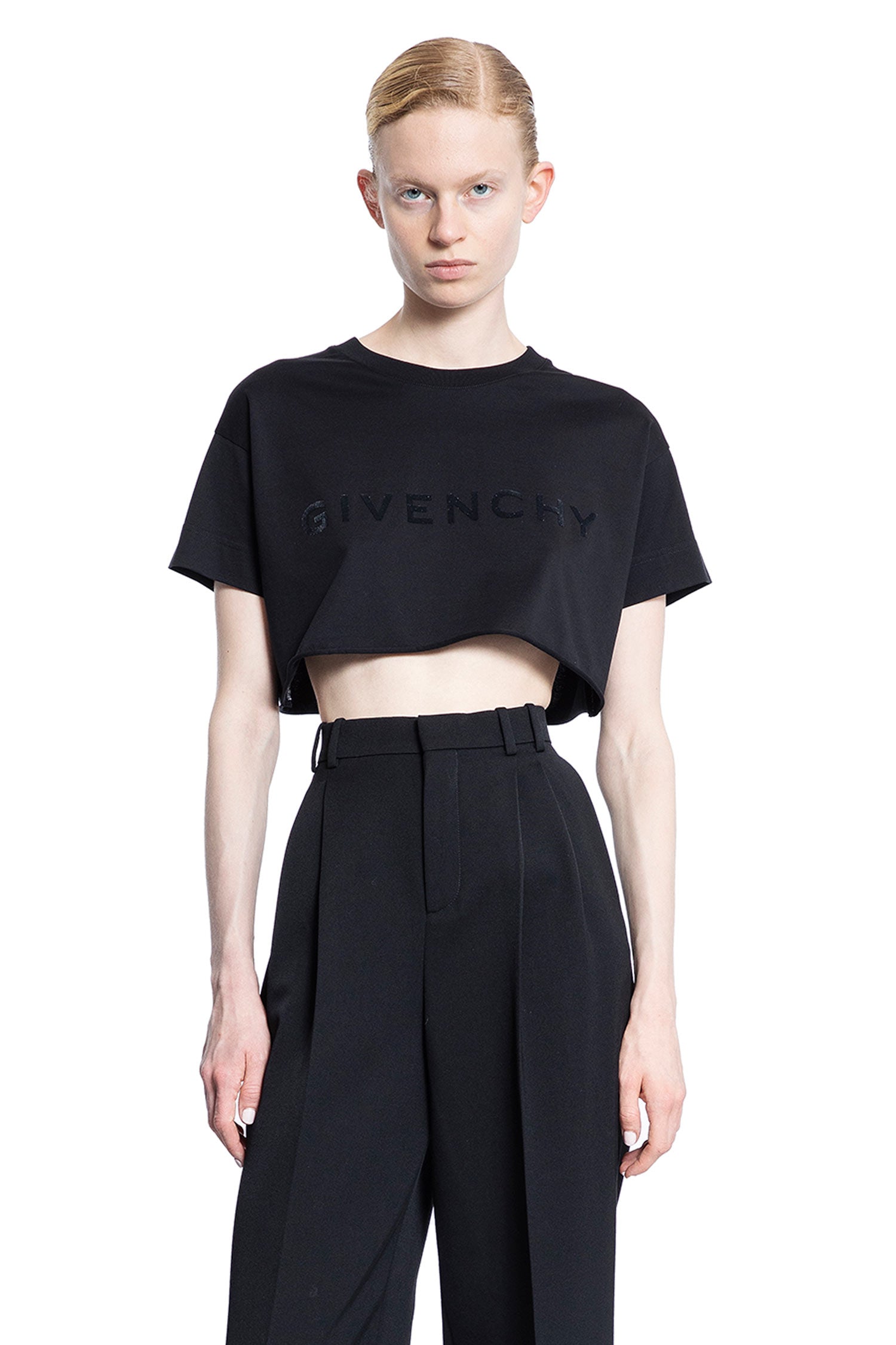 GIVENCHY WOMAN BLACK T-SHIRTS & TANK TOPS