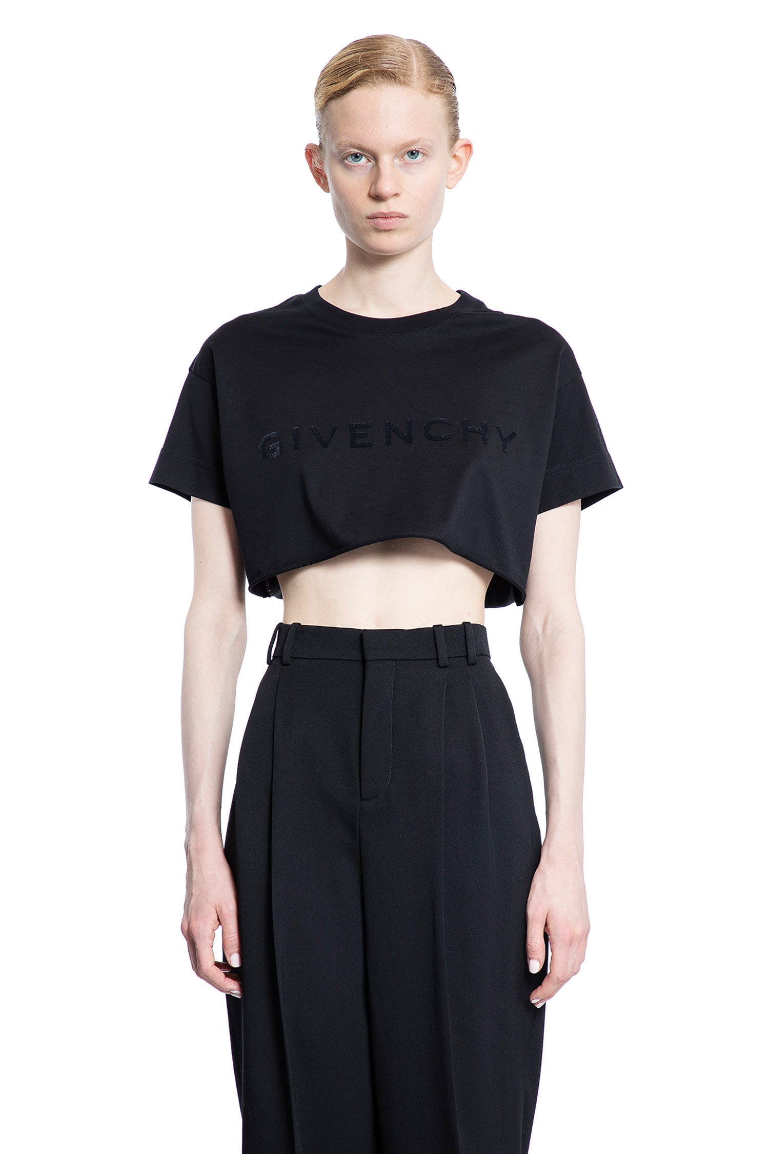 GIVENCHY WOMAN BLACK T-SHIRTS & TANK TOPS