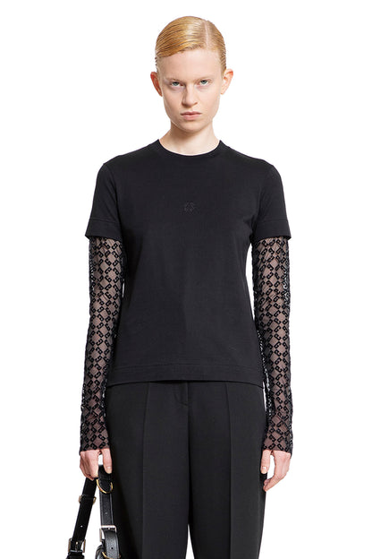 GIVENCHY WOMAN BLACK T-SHIRTS & TANK TOPS