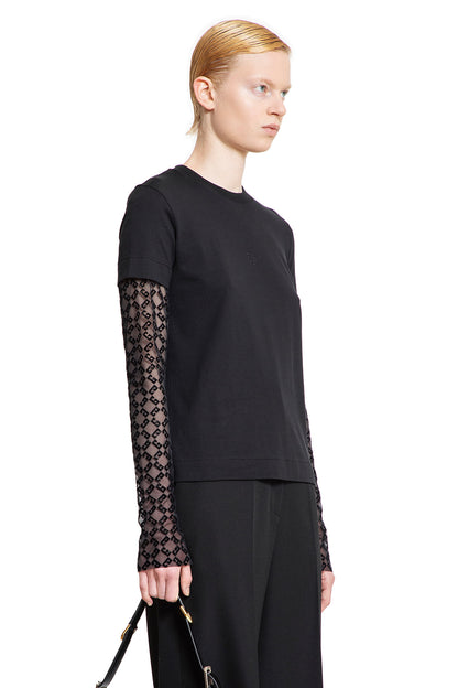 GIVENCHY WOMAN BLACK T-SHIRTS & TANK TOPS