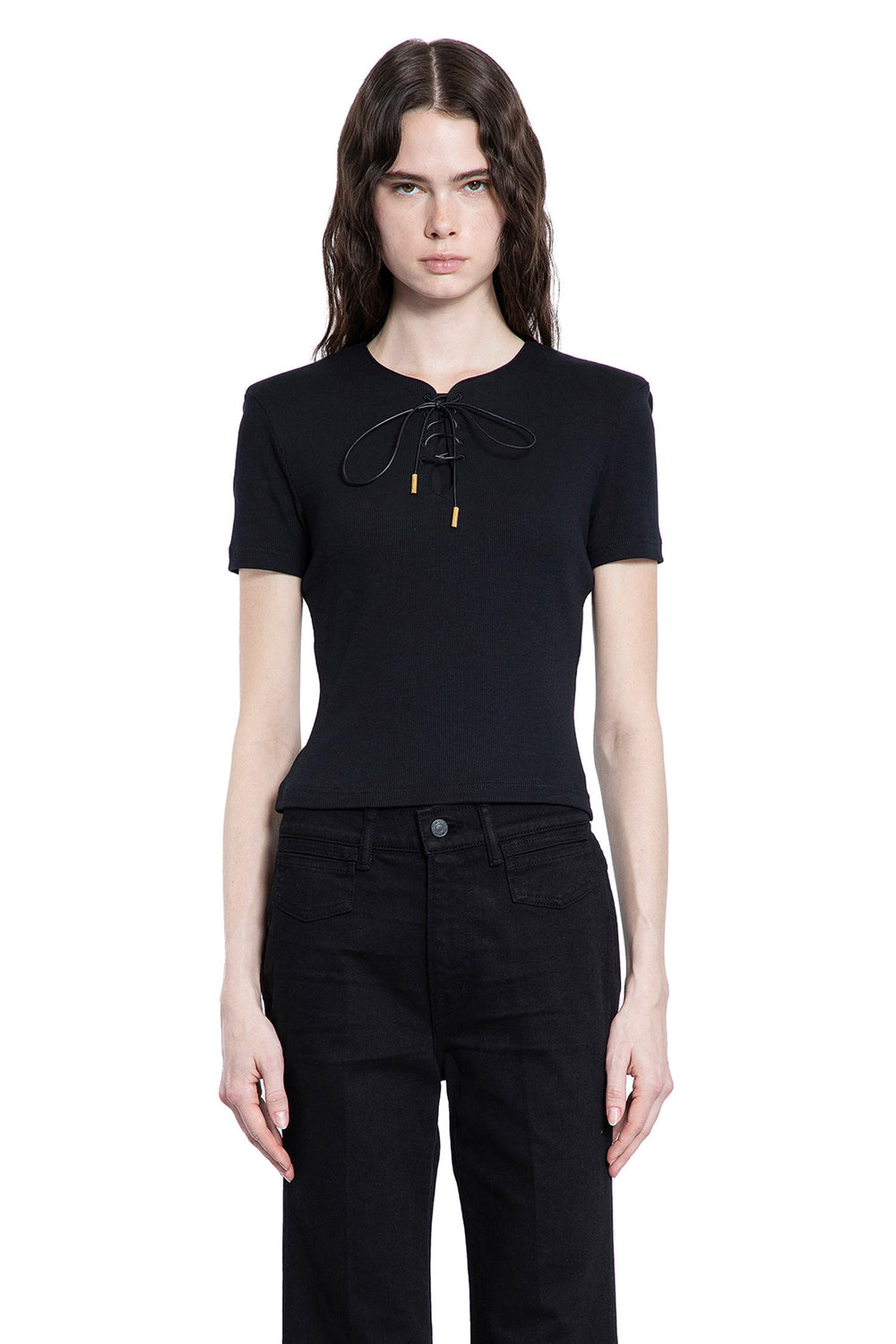 GIVENCHY WOMAN BLACK T-SHIRTS & TANK TOPS