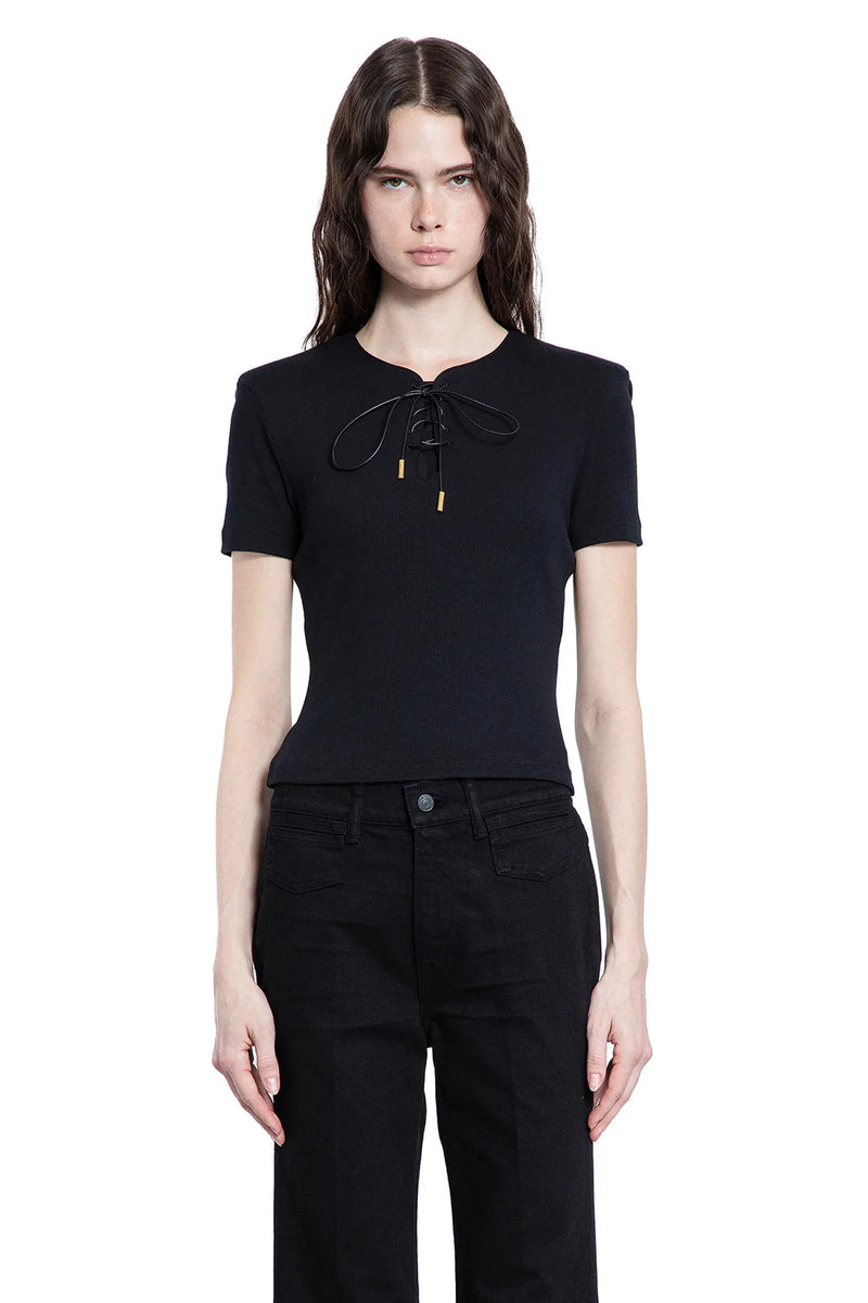 Rib Jersey Lace-Up Top - Antonioli.eu