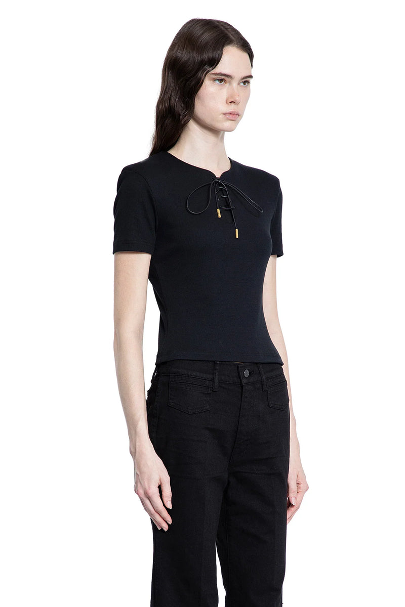 Rib Jersey Lace-Up Top - Antonioli.eu