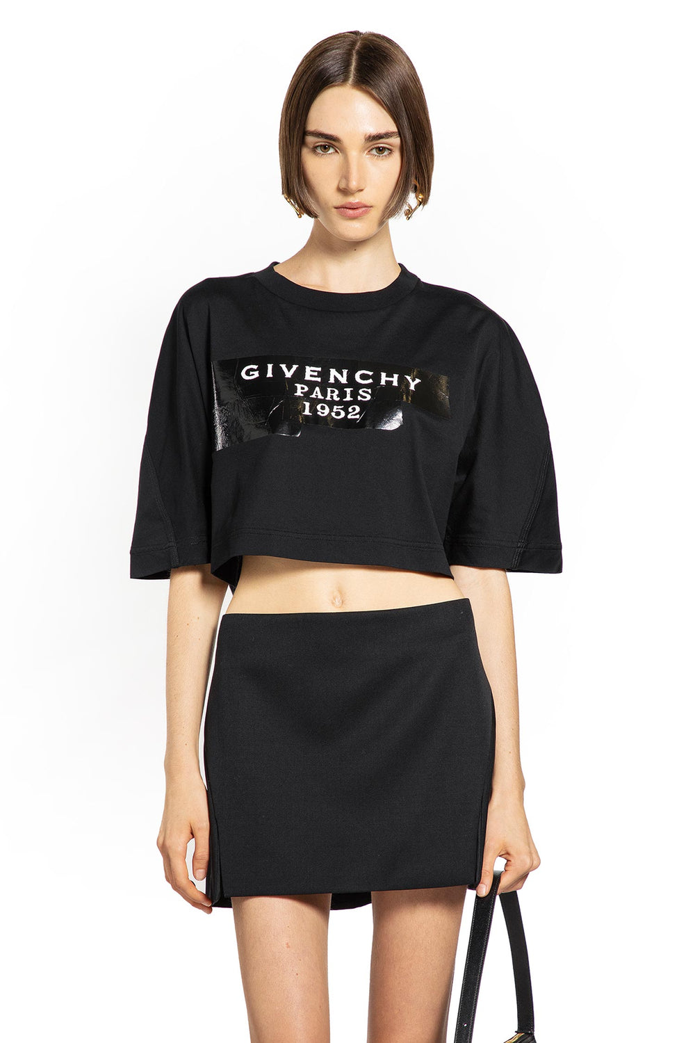 GIVENCHY Cropped Cotton T-Shirt with 3D Print woman