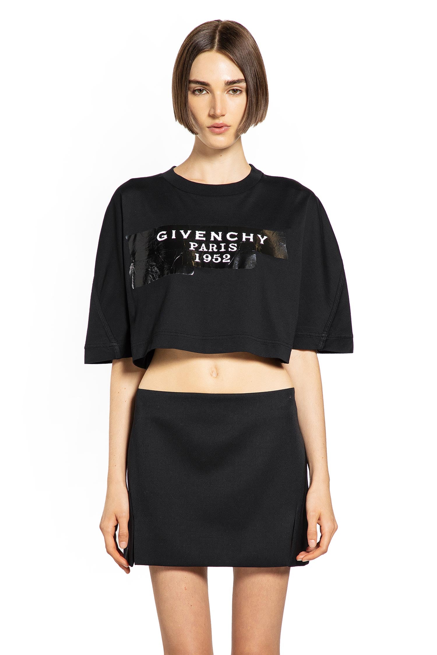 GIVENCHY WOMAN BLACK T-SHIRTS & TANK TOPS