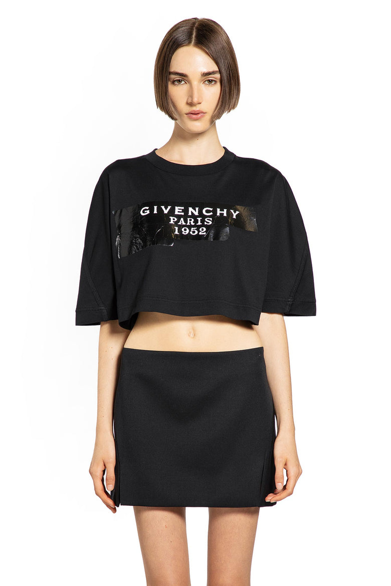 GIVENCHY WOMAN BLACK T-SHIRTS & TANK TOPS
