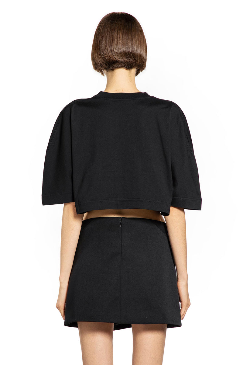 Cropped Cotton T-Shirt with 3D Print