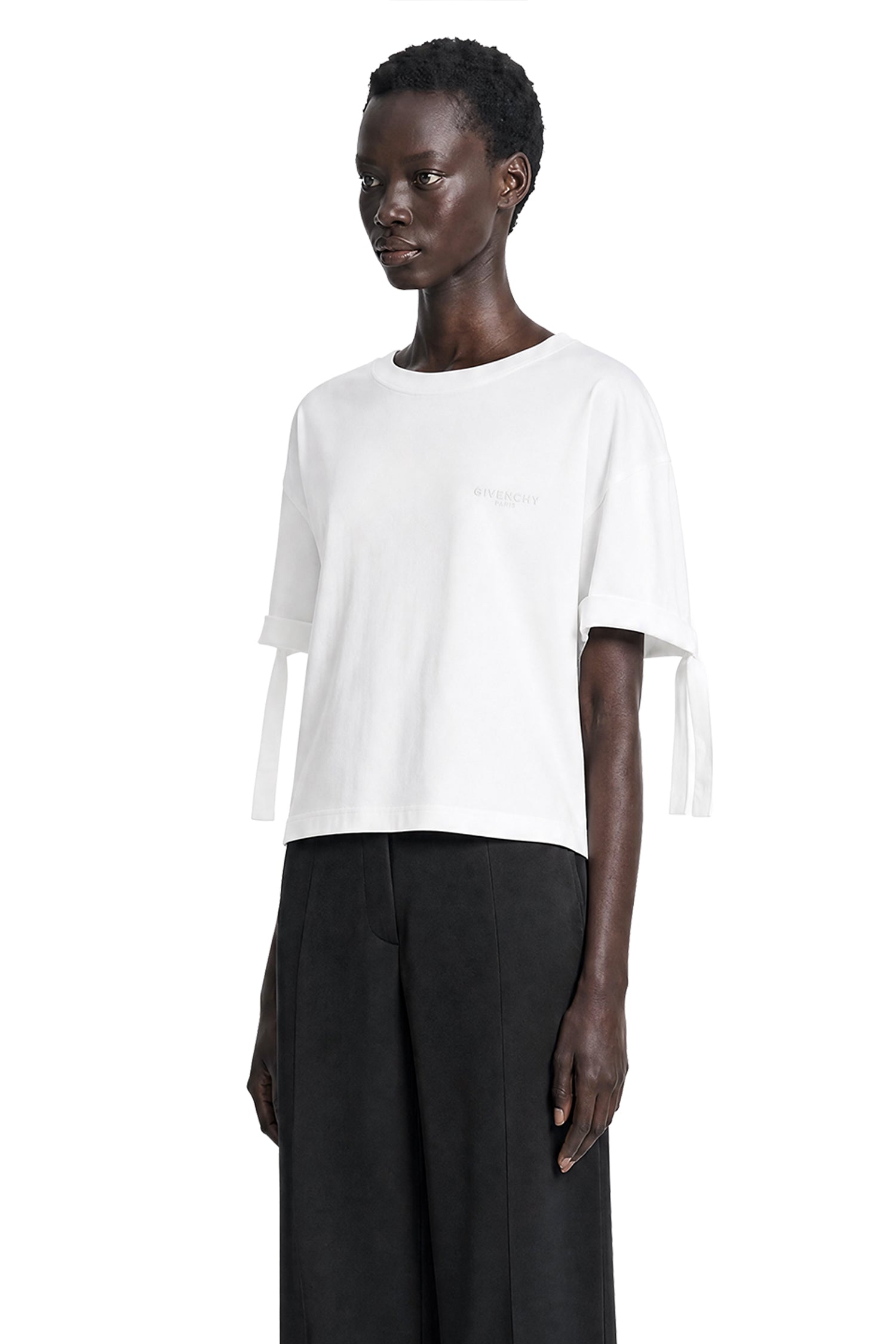 Gathered Cotton T-Shirt