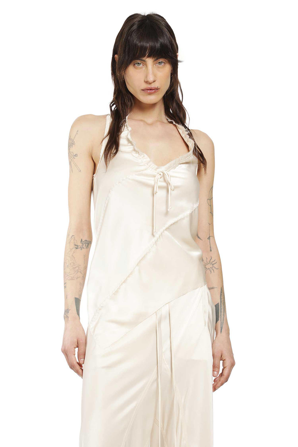 YEHUAFAN Silk Satin Sleeveless Top woman