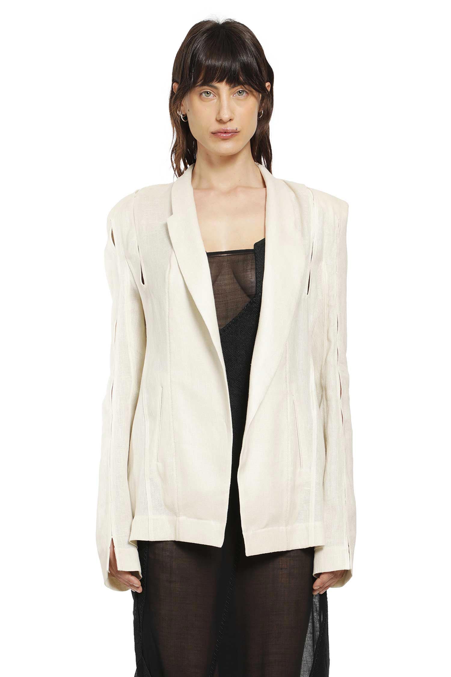 Lightweight Cashmere Canvas Blazer