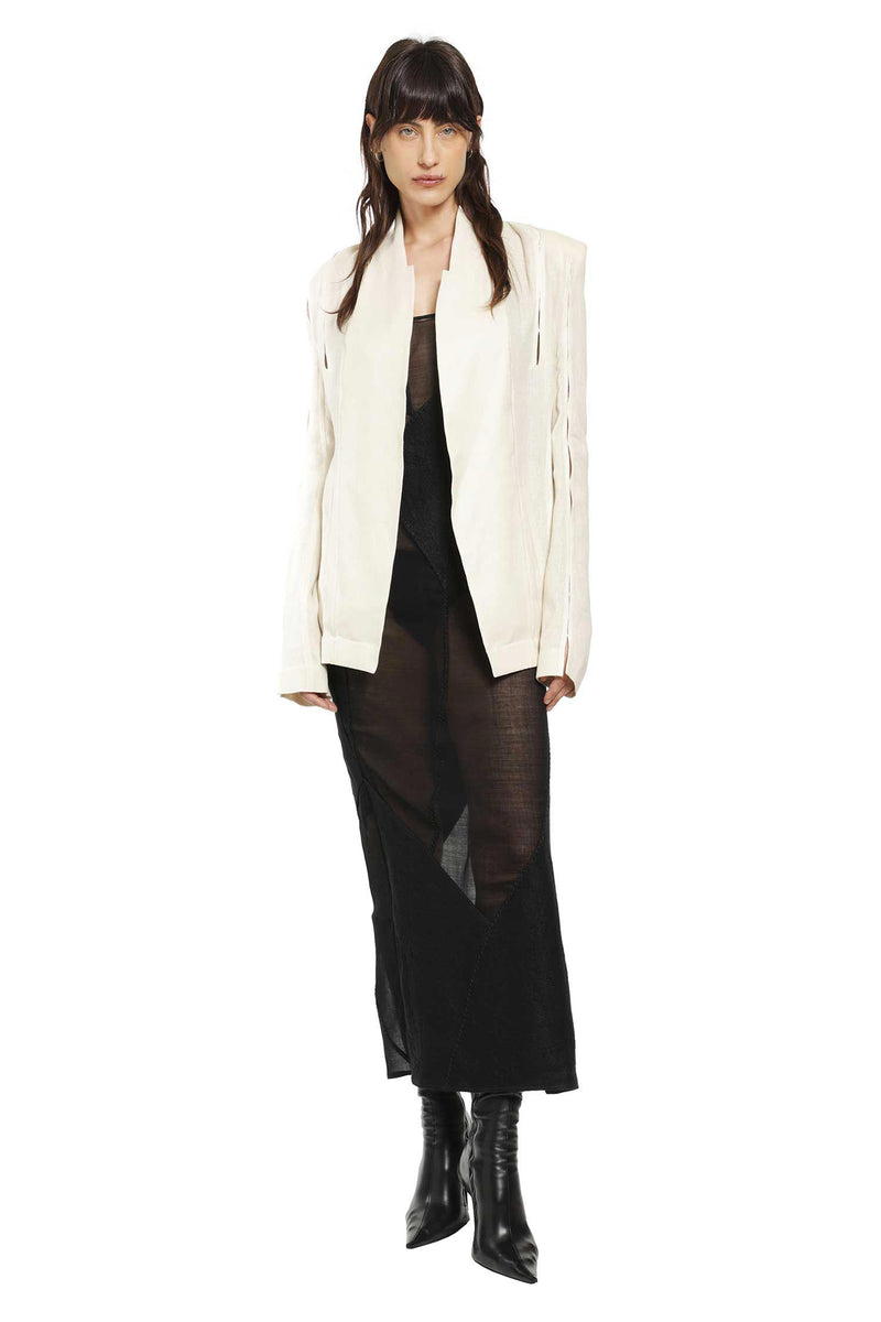 Lightweight Cashmere Canvas Blazer