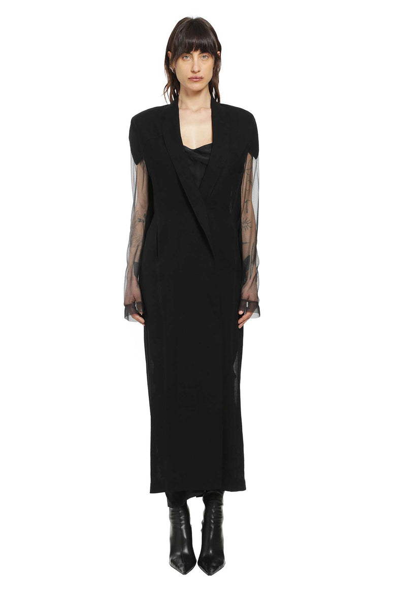 Semi-sheer Tulle Coat