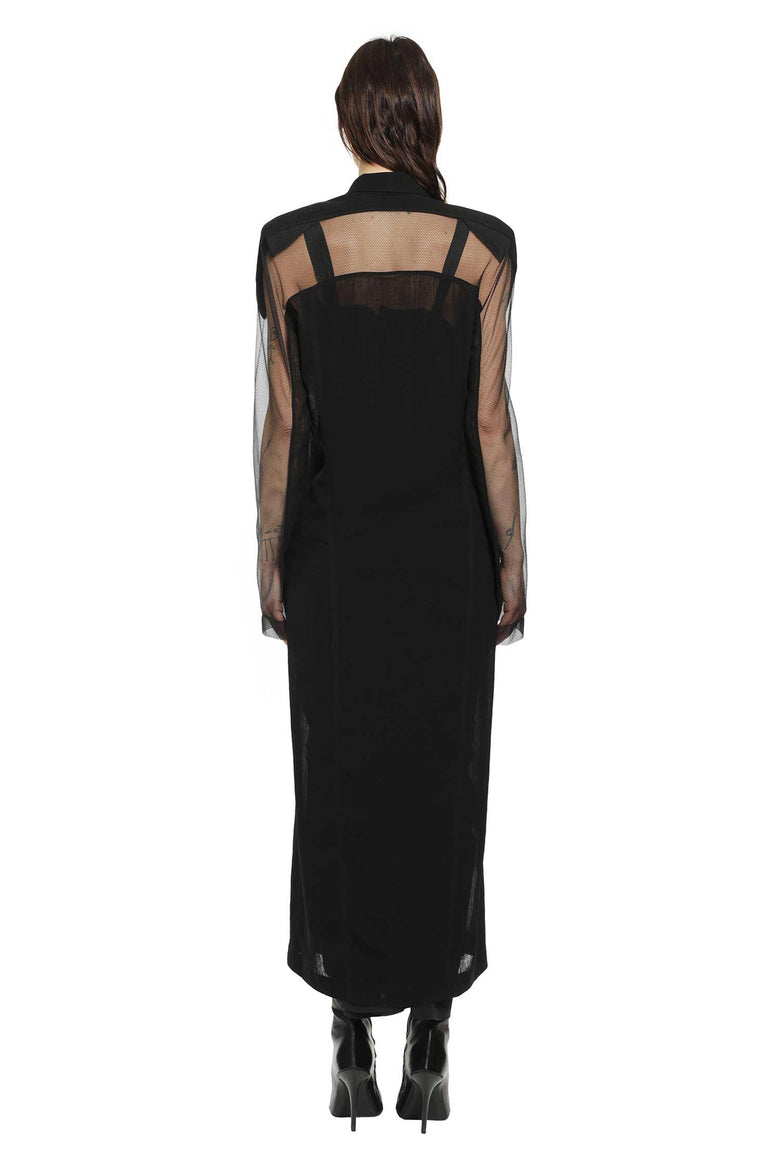 YEHUAFAN Semi-sheer Tulle Coat woman