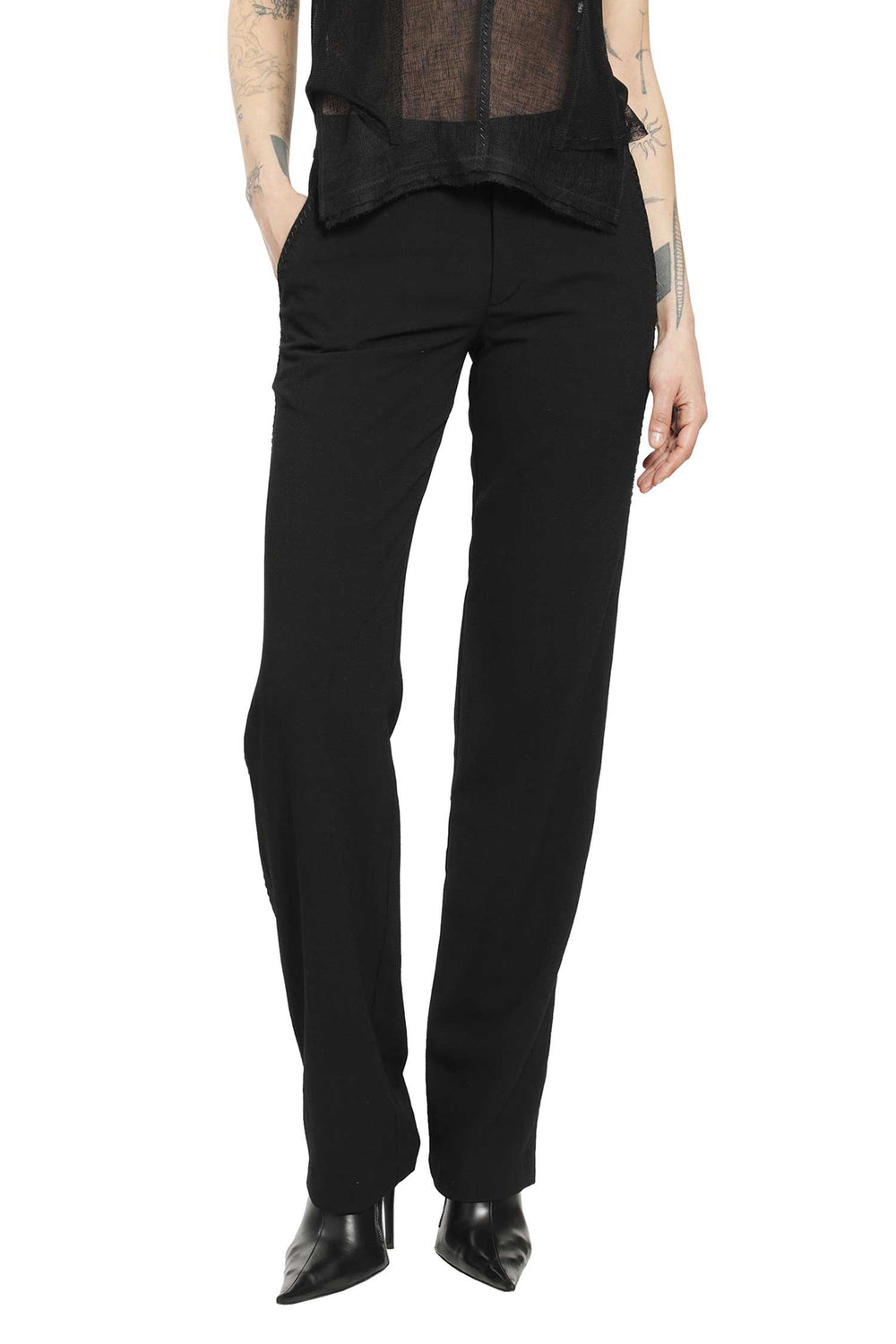 YEHUAFAN Tailored Wool Trousers woman