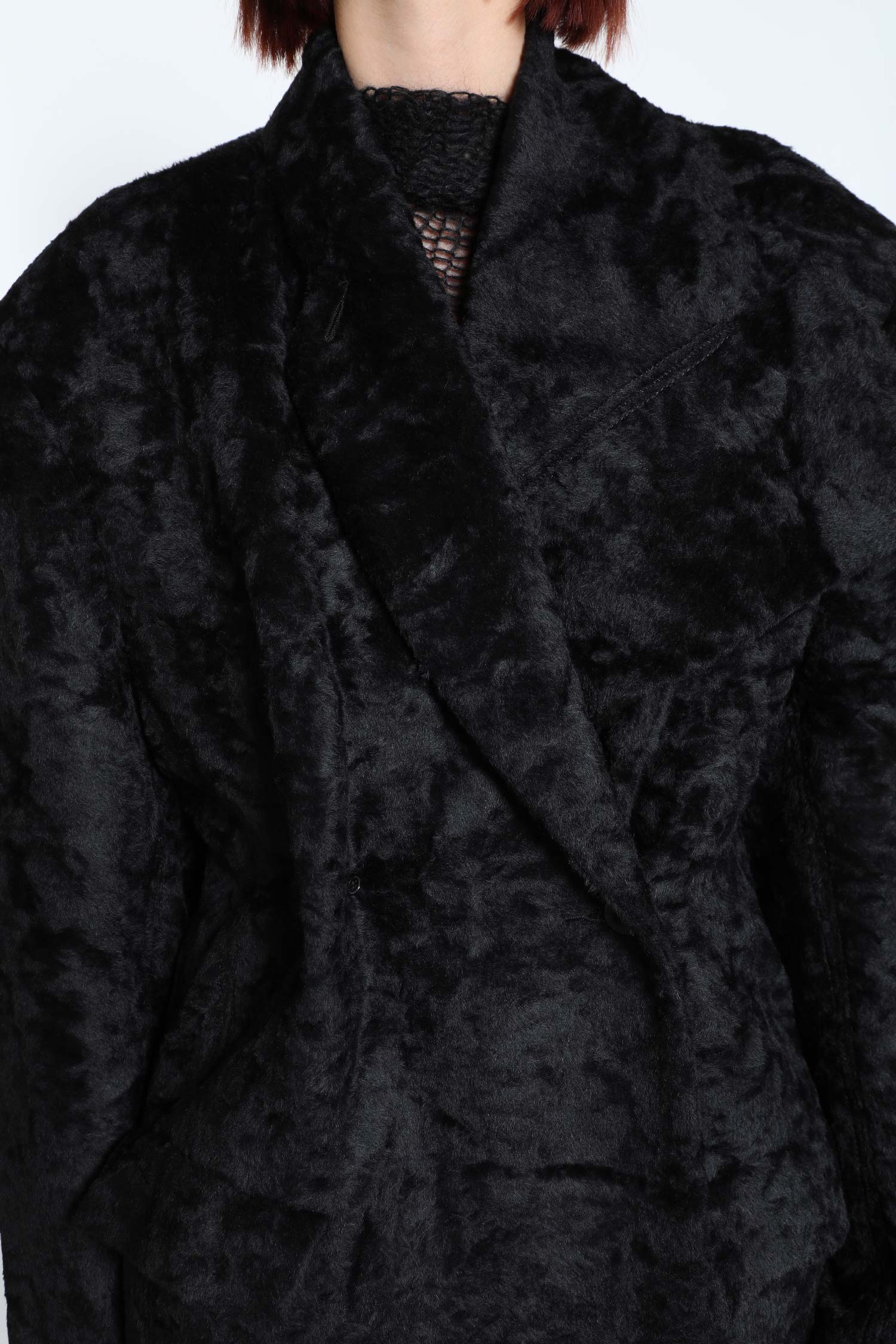 Asymmetric Alpaca Silk Coat