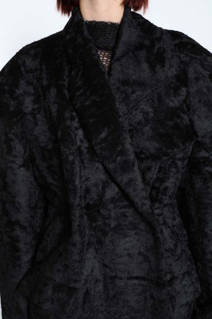 Asymmetric Alpaca Silk Coat