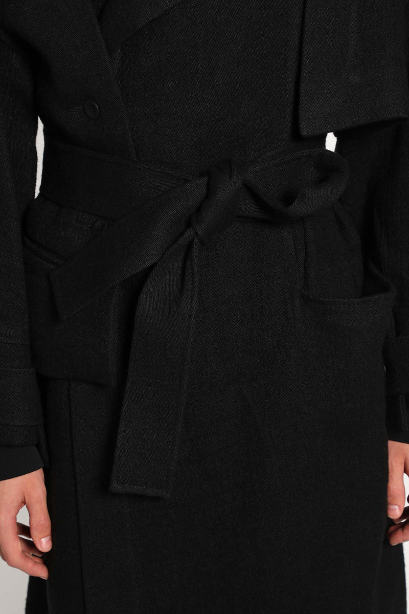 Asymmetric Alpaca Silk Coat