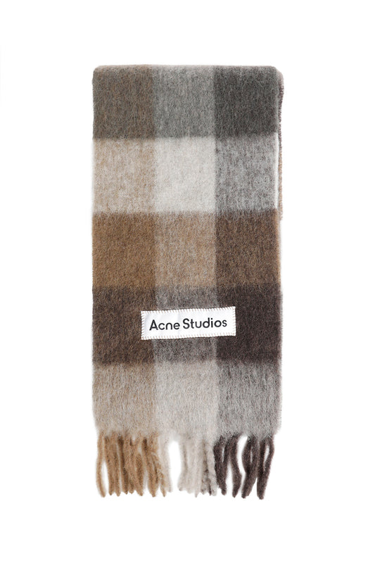 Check Fringe Scarf