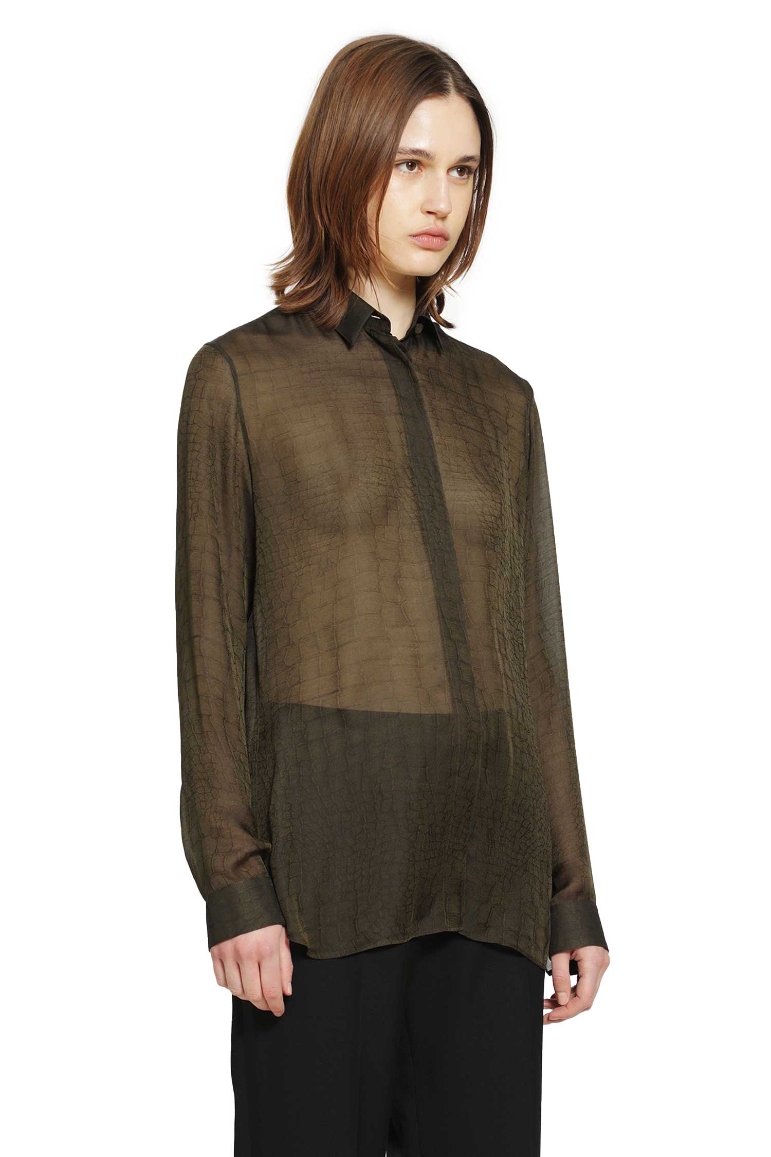 TOM FORD Croc-Print Shirt in Silk Chiffon woman
