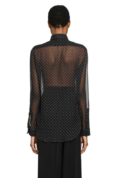 Polka Dot Silk Mulberry Shirt