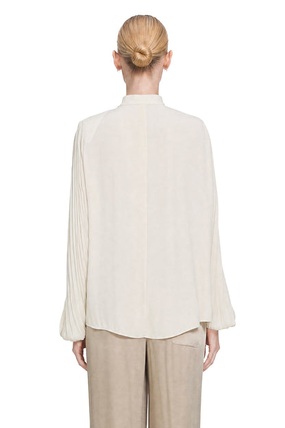 Pleated Viscose Crepe de Chine Shirt