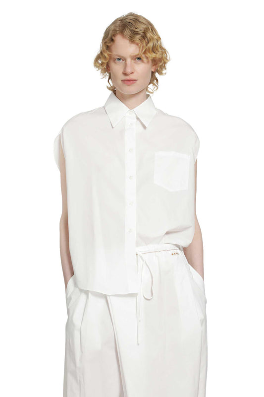 Poplin Shirt with Cape Sleeves