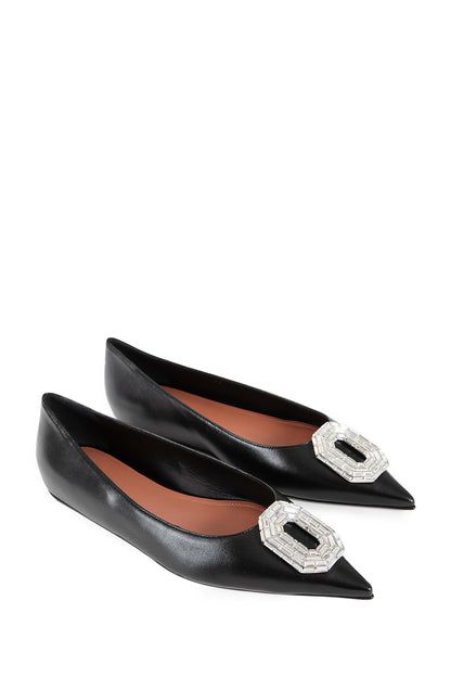 AMINA MUADDI WOMAN BLACK FLATS