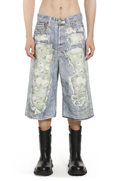 Trompel-L'Oeil Denim Shorts