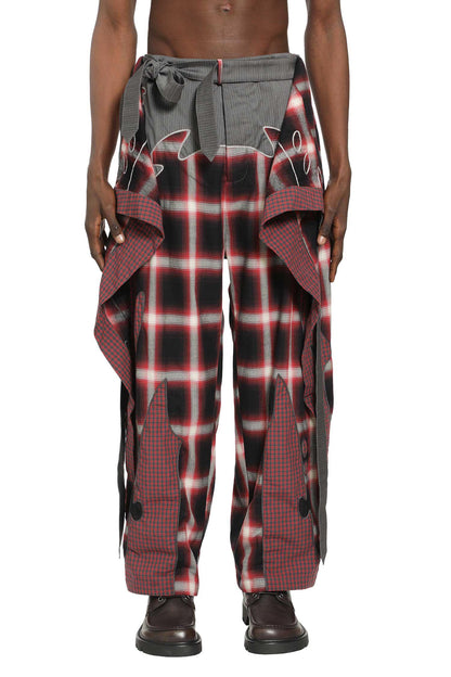 Embroidered Patchwork Trousers