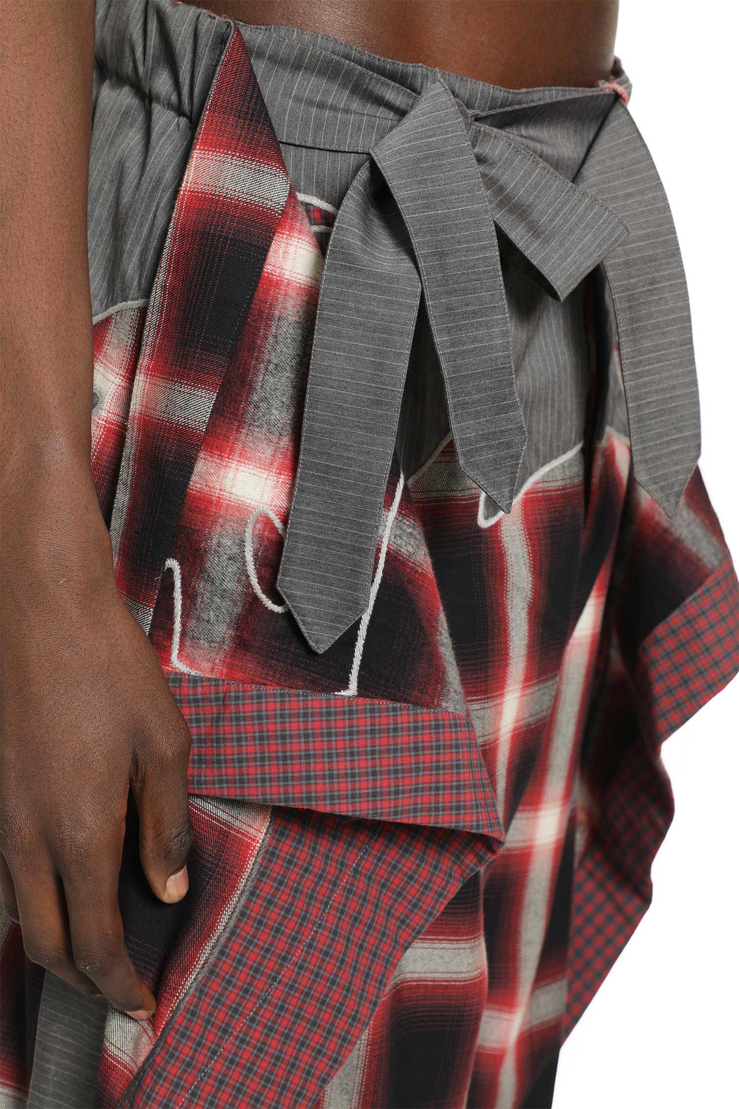 Embroidered Patchwork Trousers