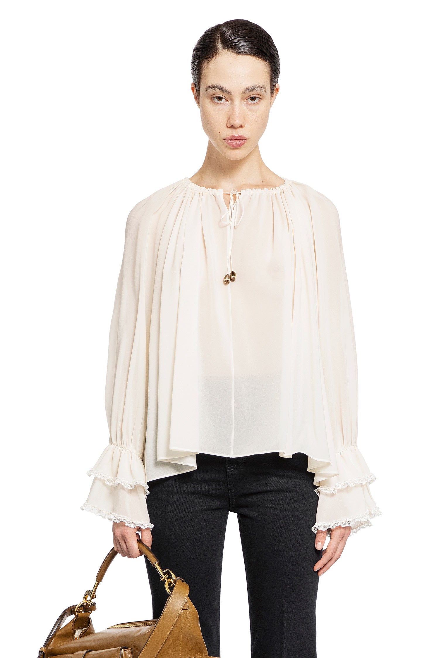 CHLOÉ WOMAN OFF-WHITE SHIRTS