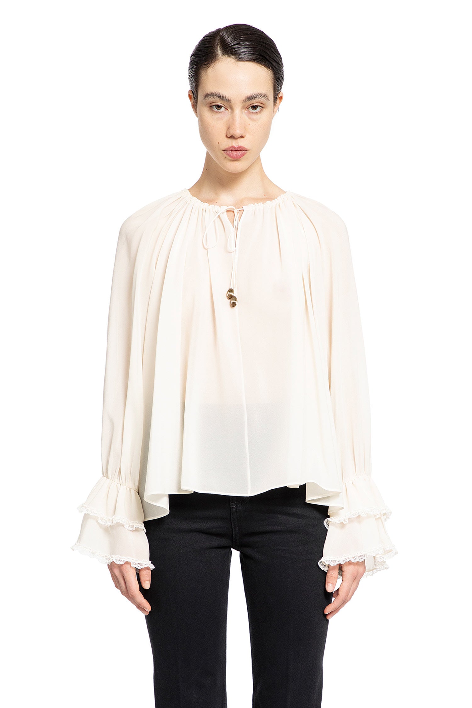 CHLOÉ WOMAN OFF-WHITE SHIRTS