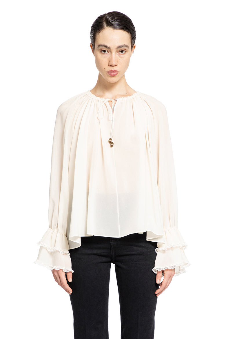 CHLOÉ WOMAN OFF-WHITE SHIRTS