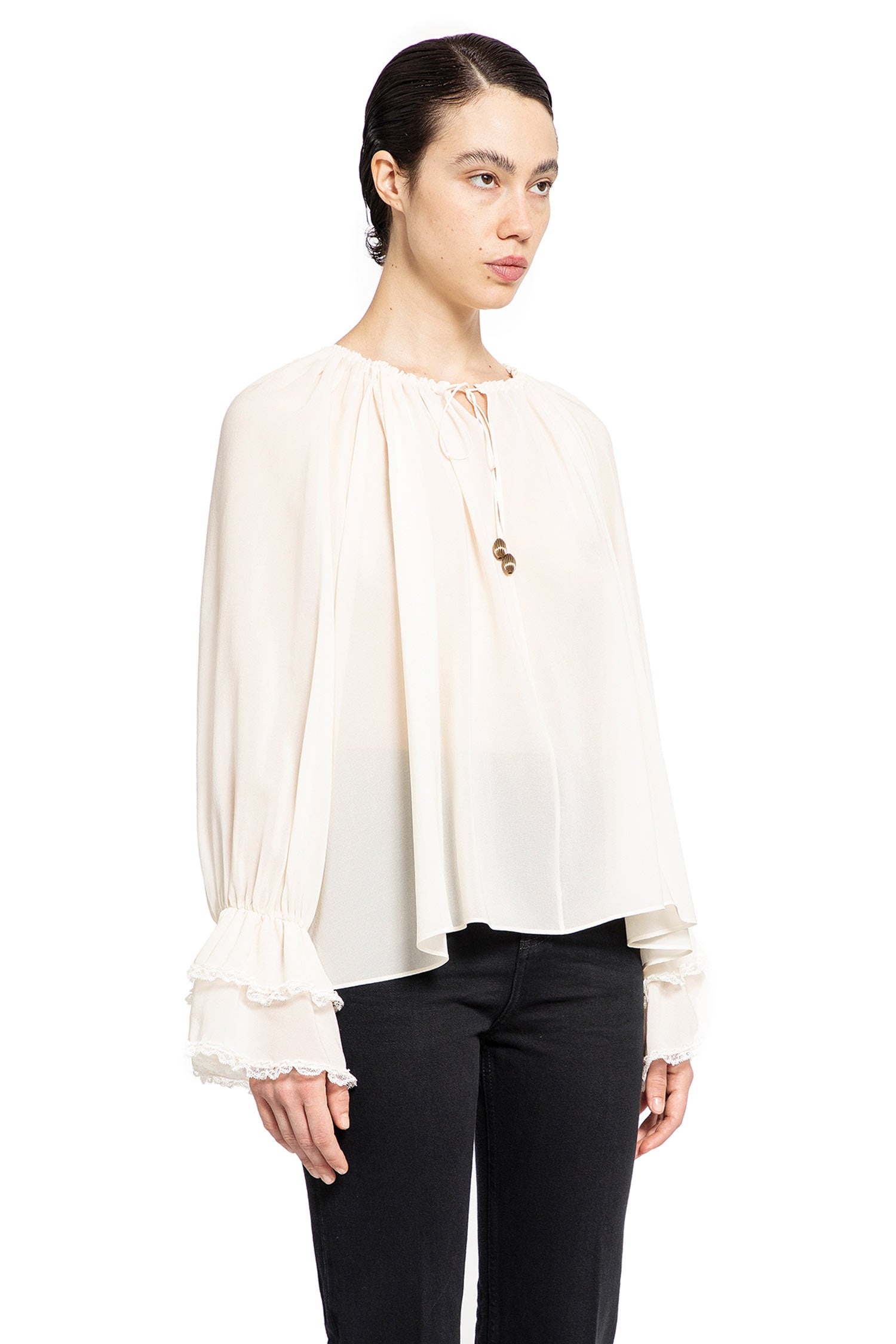 CHLOÉ WOMAN OFF-WHITE SHIRTS