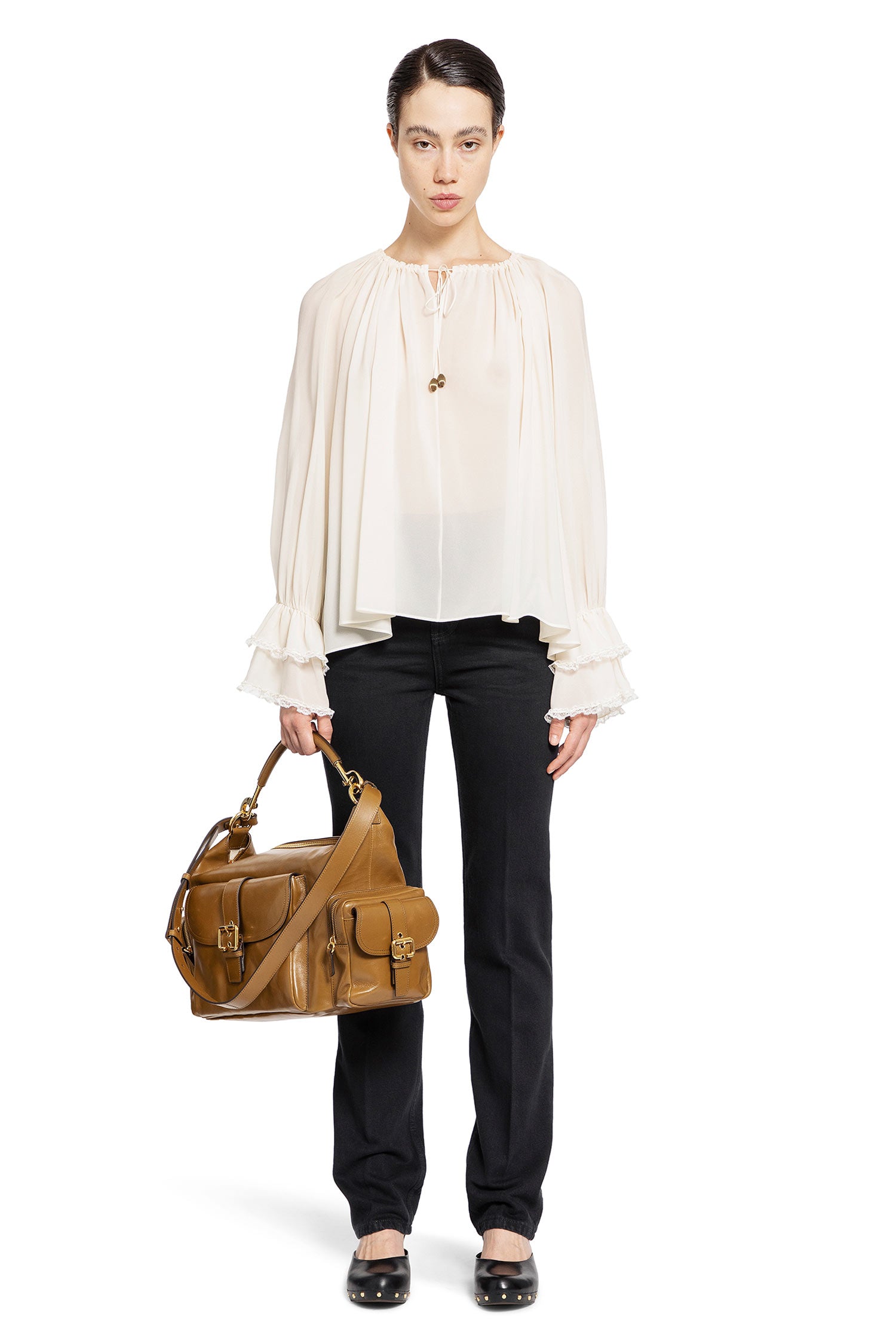 CHLOÉ WOMAN OFF-WHITE SHIRTS