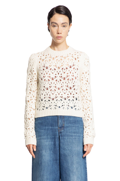 CHLOÉ WOMAN OFF-WHITE KNITWEAR