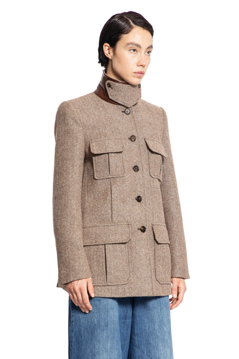 CHLOÉ WOMAN BROWN JACKETS