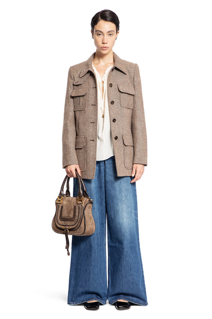 CHLOÉ WOMAN BROWN JACKETS