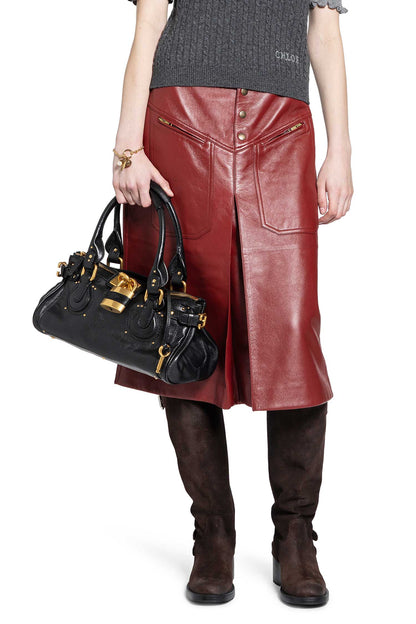 Knee-Length Skirt in Leather