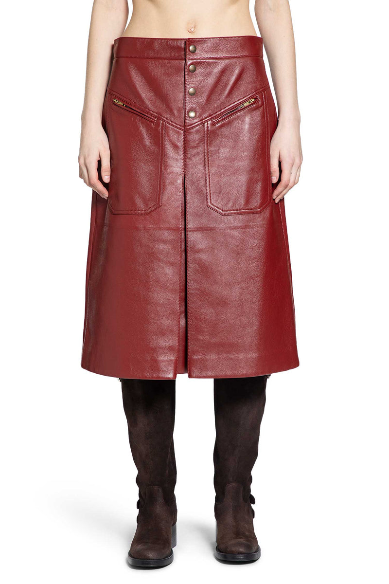 Knee-Length Skirt in Leather