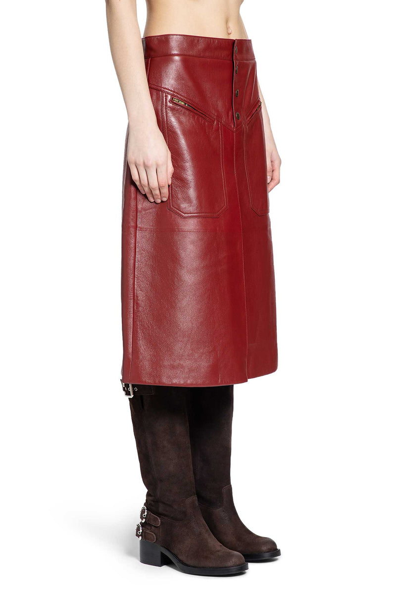 Knee-Length Skirt in Leather