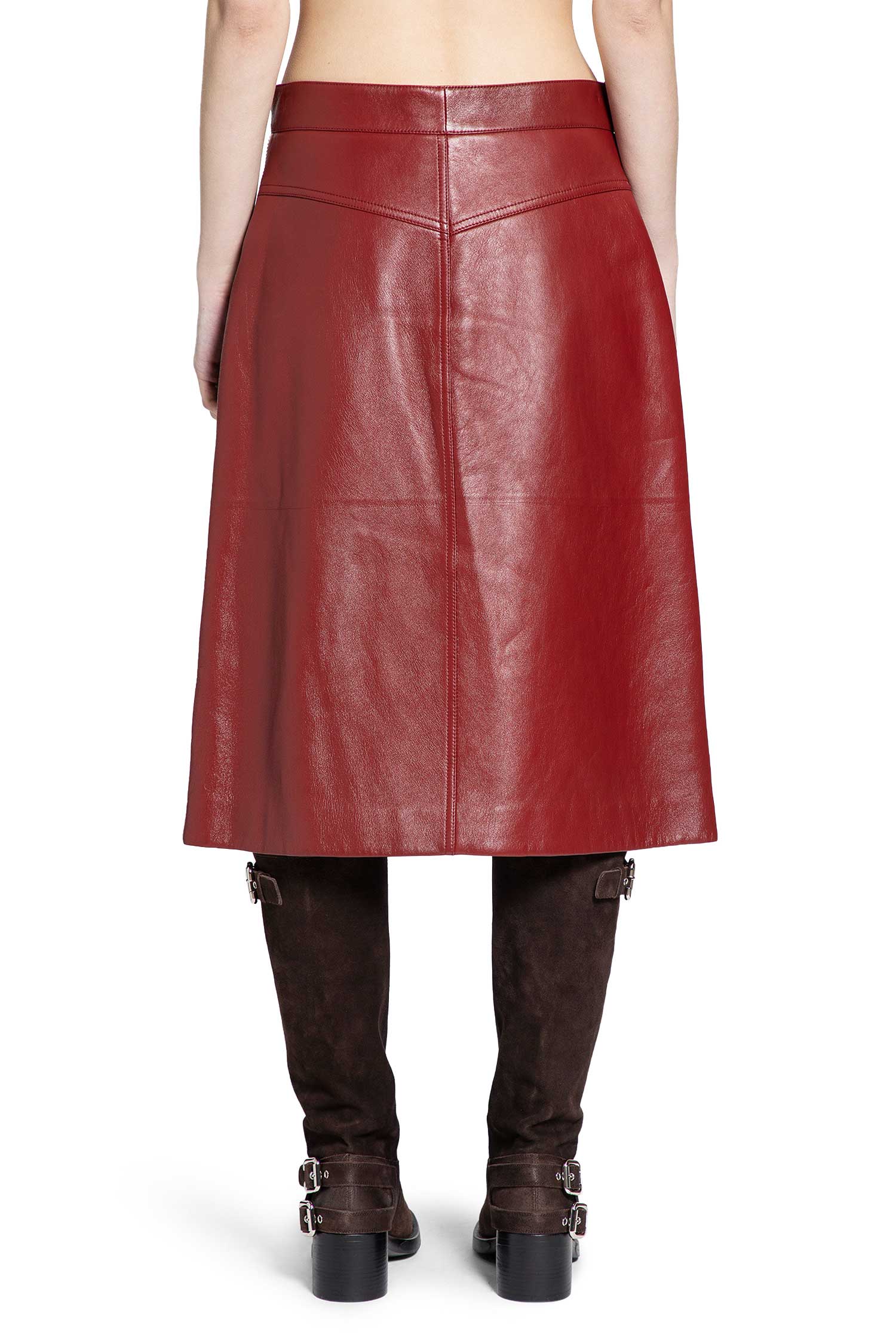 Knee-Length Skirt in Leather