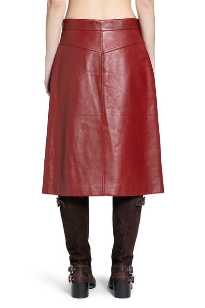 Knee-Length Skirt in Leather