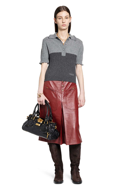 Knee-Length Skirt in Leather
