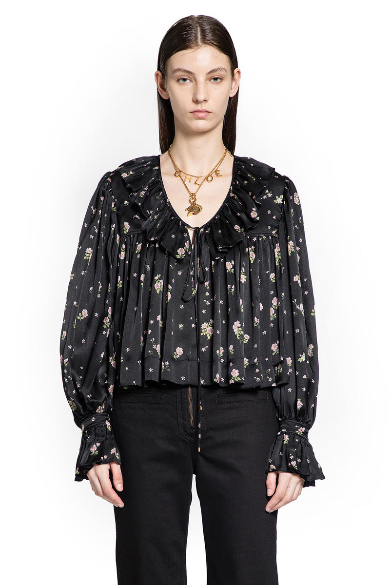 Liberty Print Maxi Gathered Ruffle Top