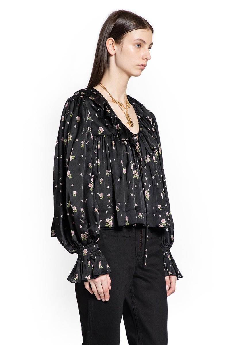 Liberty Print Maxi Gathered Ruffle Top