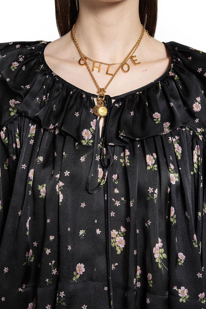 Liberty Print Maxi Gathered Ruffle Top