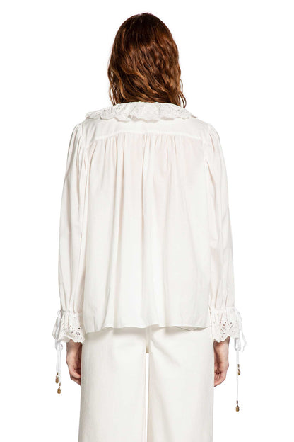 Puff Sleeve V-Neck Top in Cotton Voile