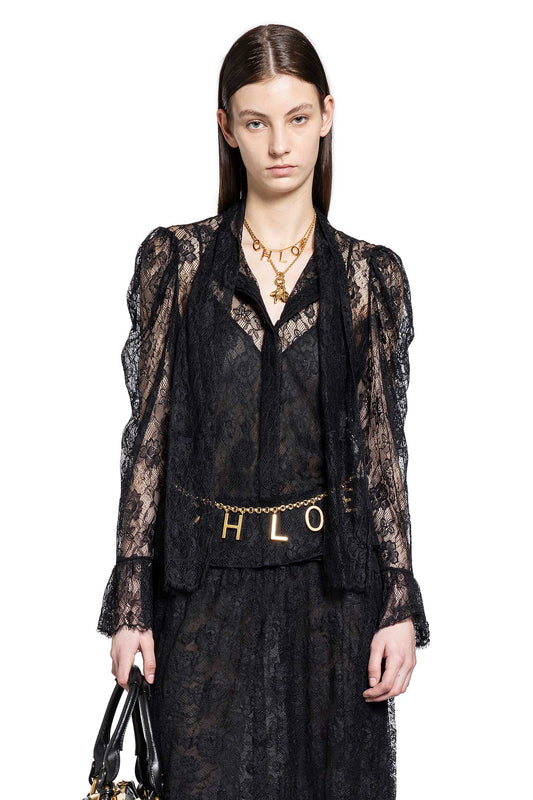 Lavallière Top in Floral Lace Jacquard