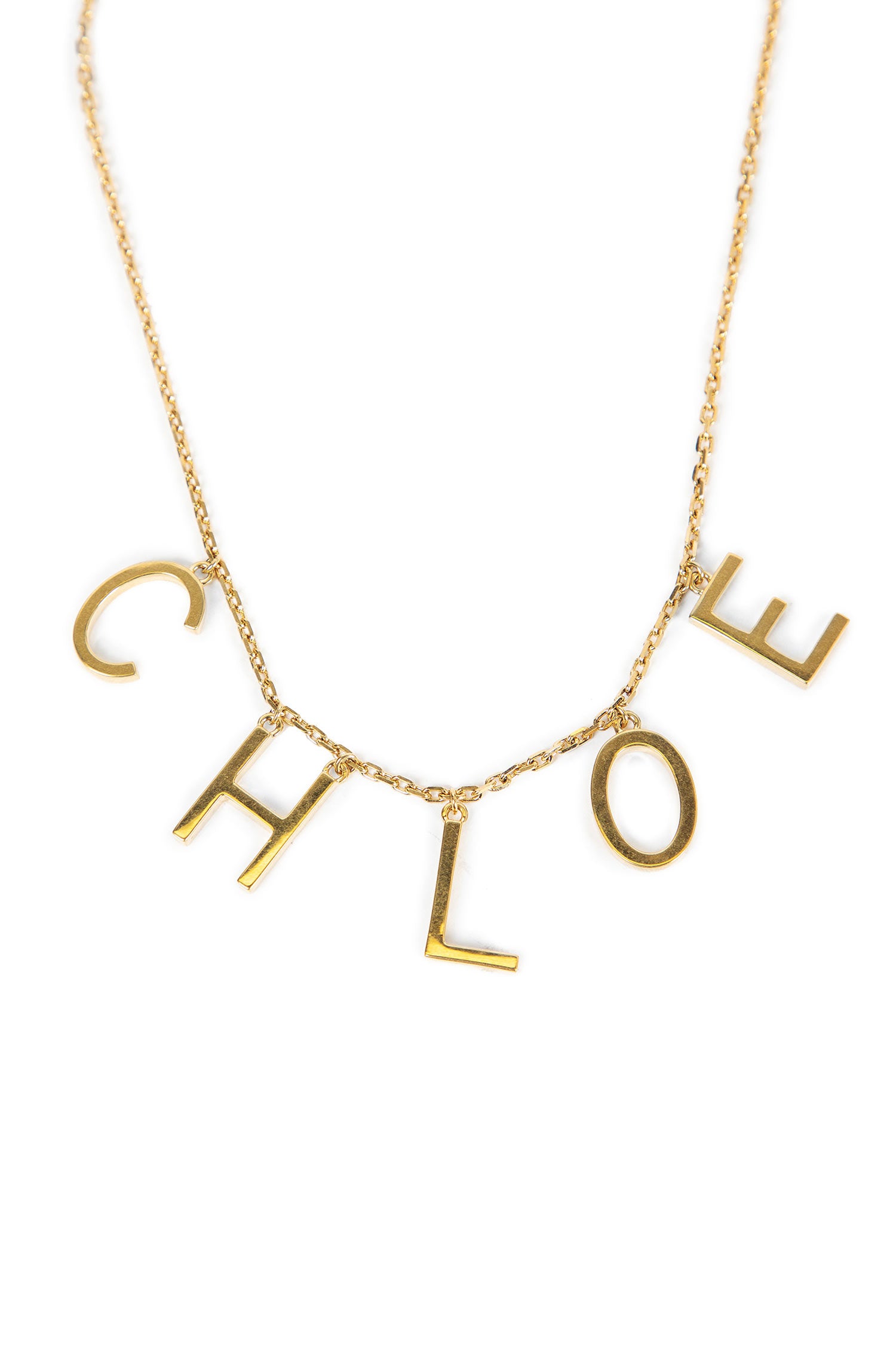 Brass Necklace with Logo Charms